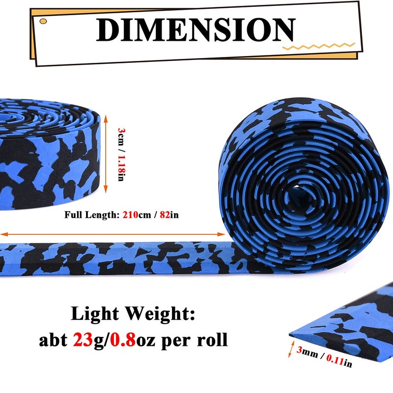 KINGOU Black & Blue Camouflage EVA Road Bike Handlebar Tape Bar Wraps - 2PCS Per Set - Image 2